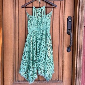 Free People lace halter tea-length dress